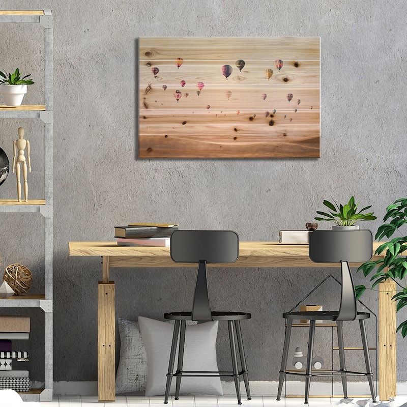 Air Balloons Print On Wood by Sisi & Seb - Multi-Color
