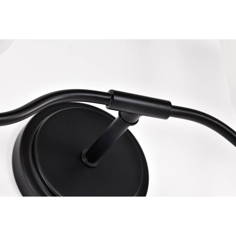 Liam 2 Light Vanity Matte Black White Opal Glass - Matte Black