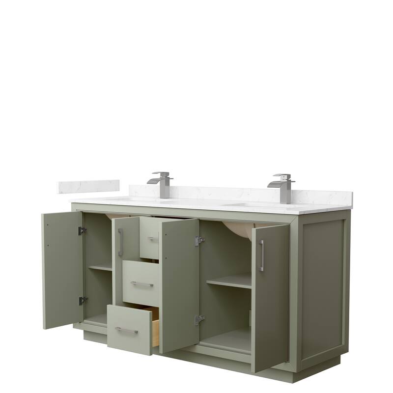 Icon Double Vanity Set, Cultured Marble Top, No Mirror