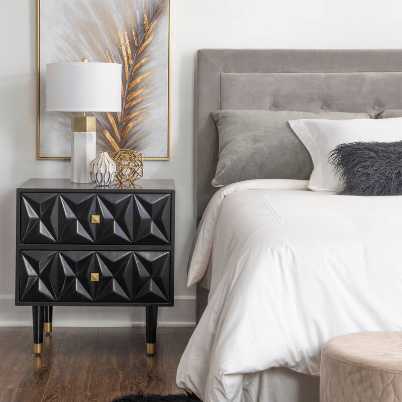 Carson Carrington Geo Wood Nightstand