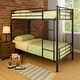 preview thumbnail 1 of 0, Metal Twin over Twin Bunk Bed with Ladder, Black