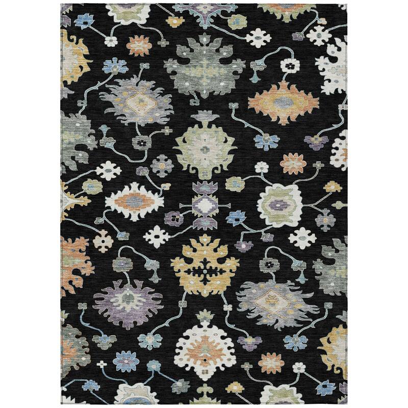 Machine Washable Indoor/ Outdoor Traditonal Delhi Chantille Rug