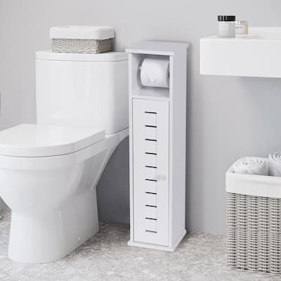 Toilet Paper Storage Cabinet with Dispenser Toilet Organizer - 7.2'L x 7.2"W x 29.9"H