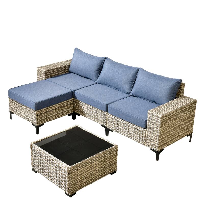 OVIOS 5-Piece Outdoor Chaise Lounge Sofa Set​