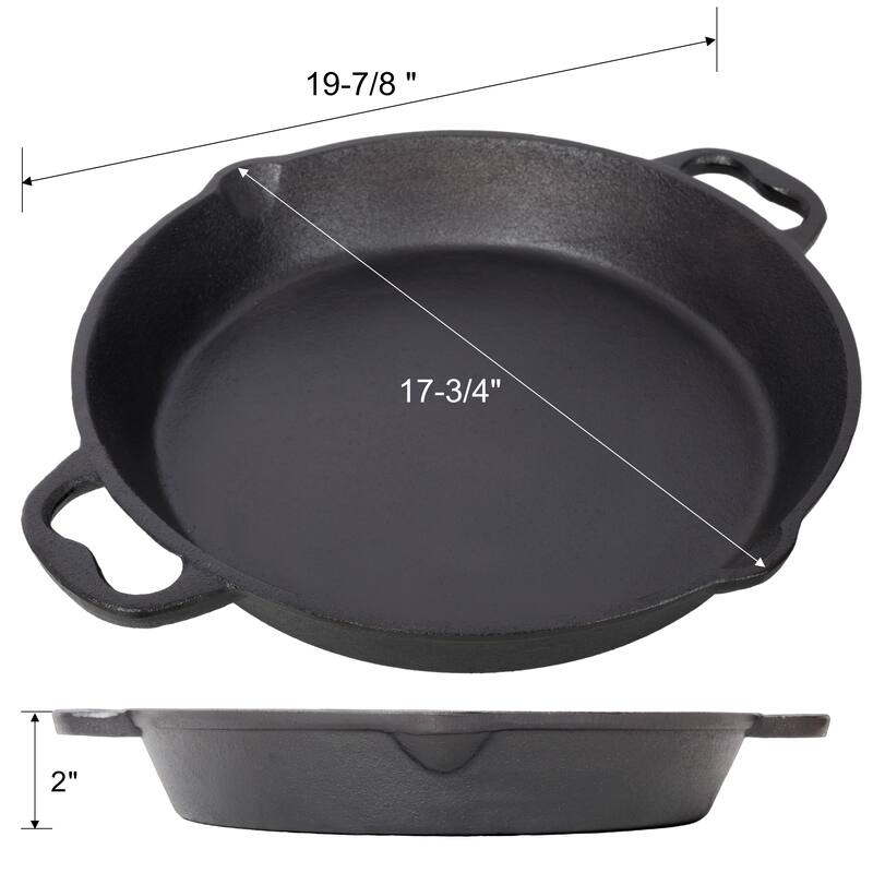 Pre-Seasoned Cast Iron Skillet, Cast Iron Pan with Dual Assist Handles,Use for Grill, Stovetop, Induction, Oven Safe Cookwa