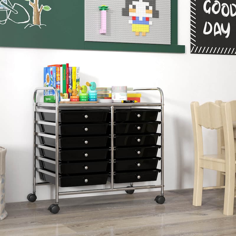 Costway 12 Drawers Rolling Cart Storage Scrapbook Paper Studio - See Details