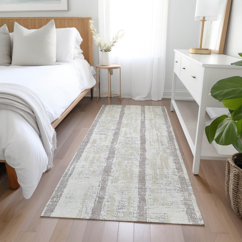 Machine Washable Indoor/ Outdoor Chantille Ombre Stripe Rug