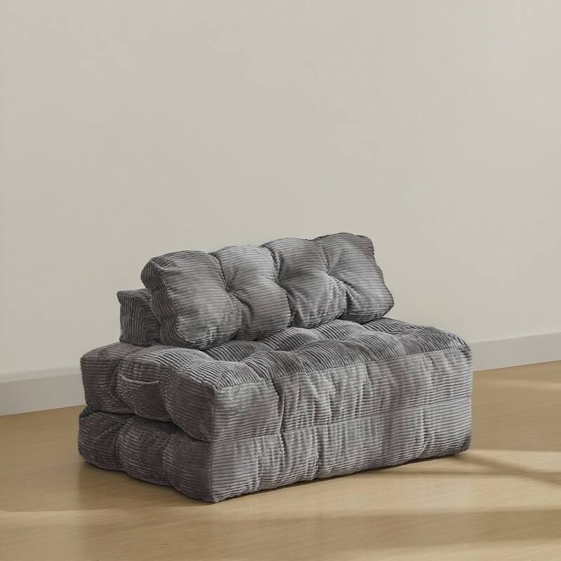 Convertible Sofa Bed, with Pillow - Dark Grey