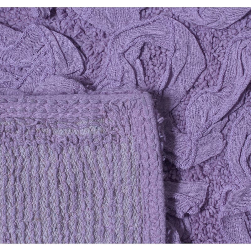 Bell Flower Bathroom Rug, Cotton Soft, Water Absorbent Bath Rug, Non Slip Shower Rug Machine Washable 24"x40" Rectangle
