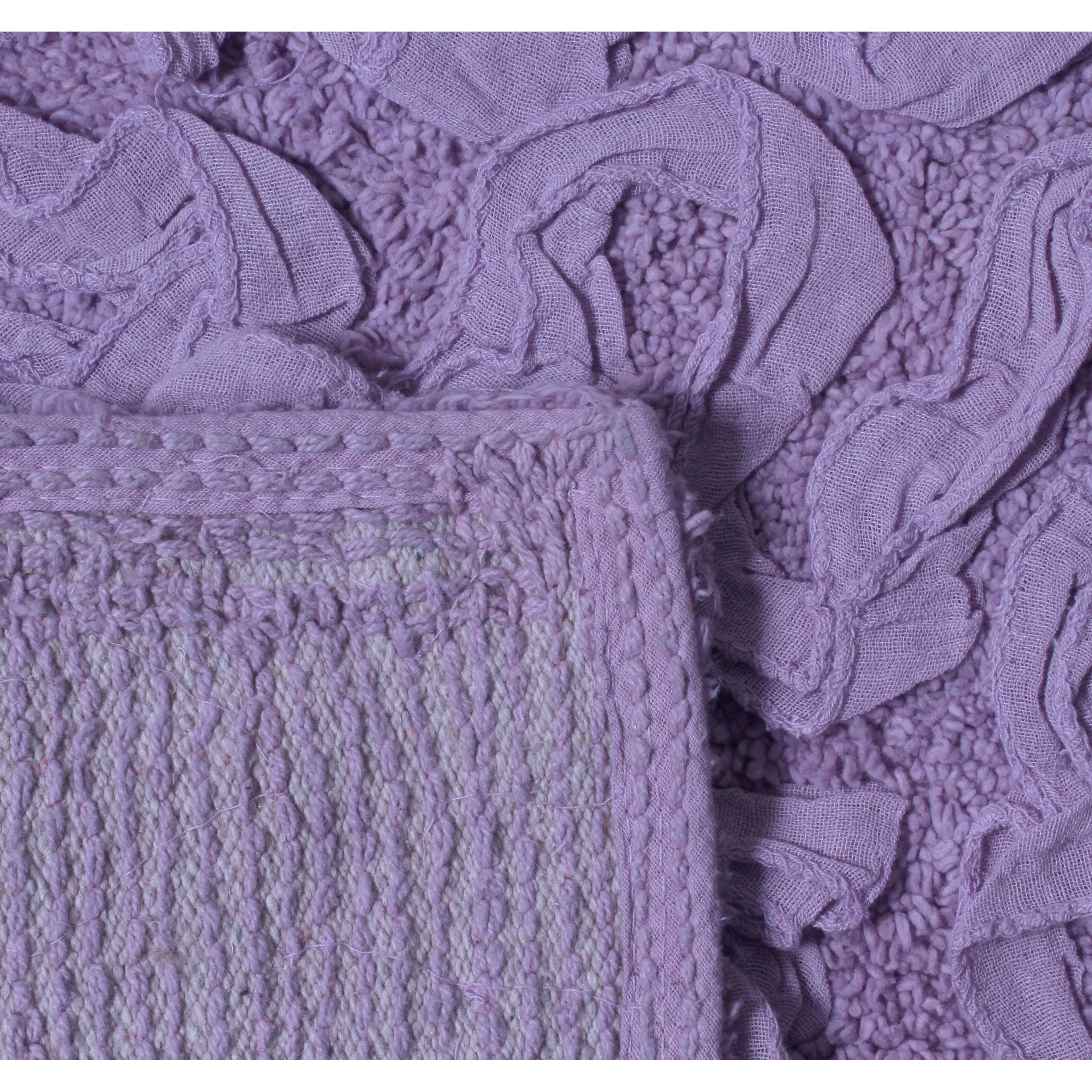 Bell Flower Collection 100% Cotton Non-Slip Bathroom Rug-image