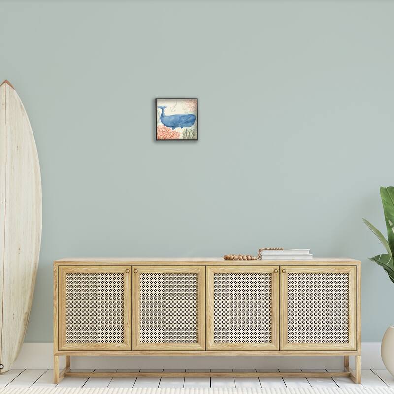 Stupell Anchor Coral and Shells Underwater Whale Framed Art, Design By Artist Victoria Borges