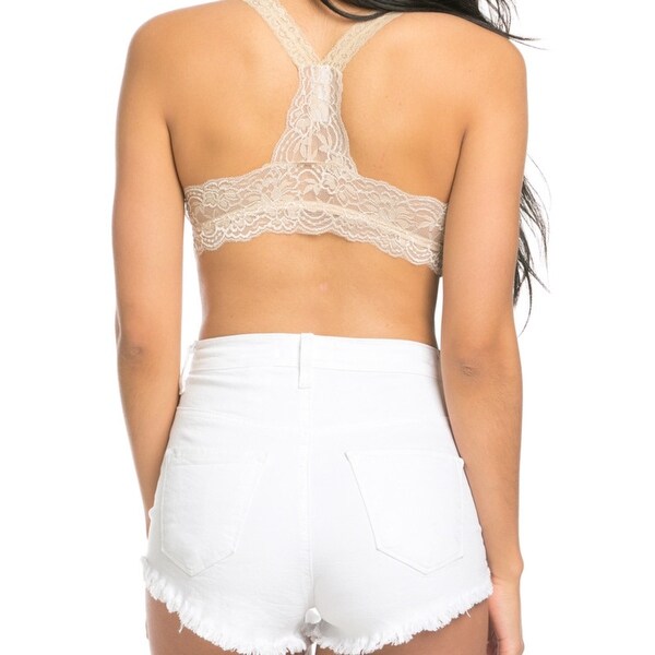 tan lace bralette
