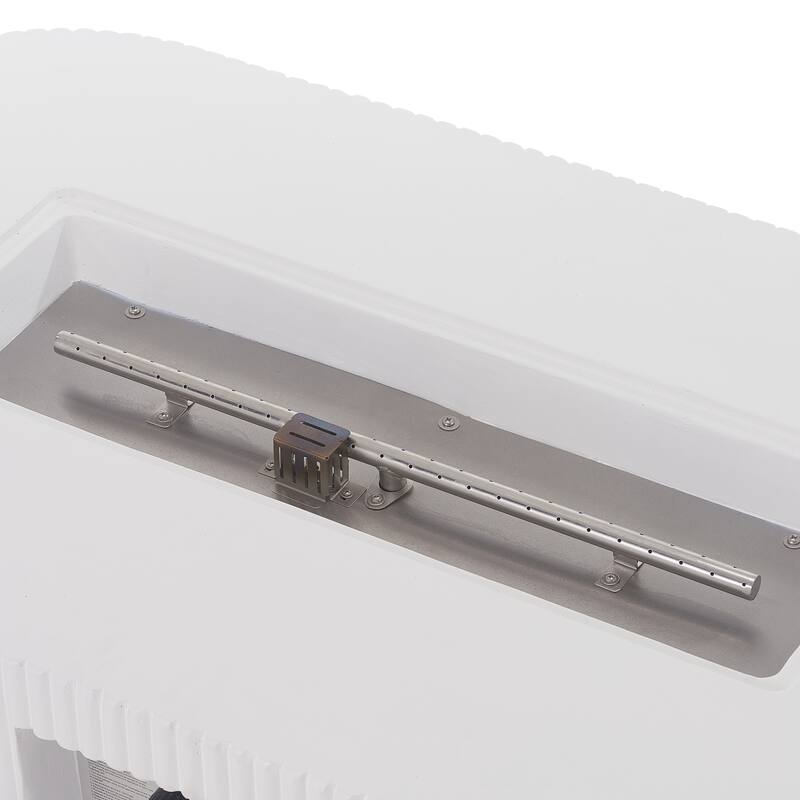 Christopher Knight Home - Lecce Outdoor 48.2" Rectangular MgO Fire Pit Table with 50,000 BTU Burner