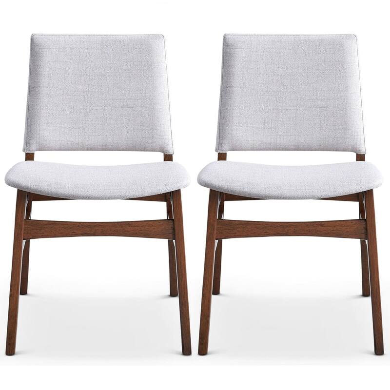 GDFStudio - Gusto Modern Fabric Dining Chair with Solid Wood Frame & Mid-Century Silhouette, Set of 2 - 31"