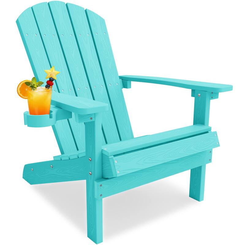 WINSOON All Weather HIPS Outdoor Plastic Adirondack Chairs - Aruba Blue