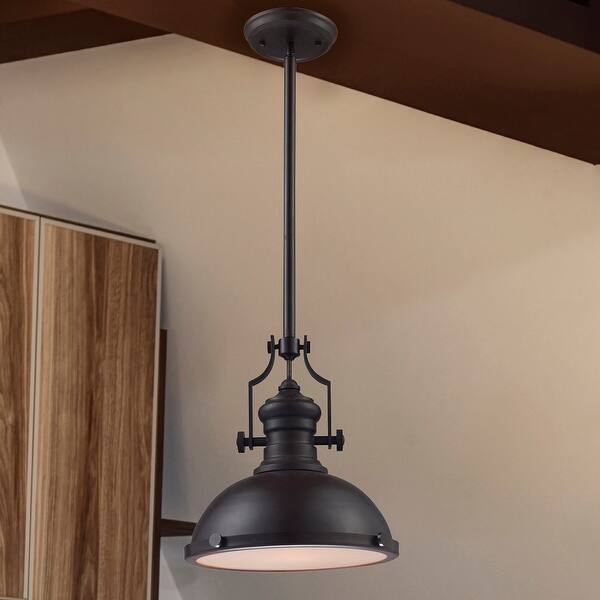 Picture of Wide Industrial Style Metal Pendant Light, Matte Black - Bed Bath ...