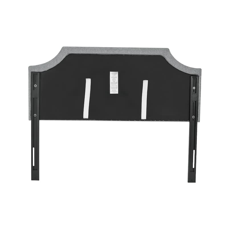 Adeco Fabric Upholstered Headboard with Nailhead for Queen Bed