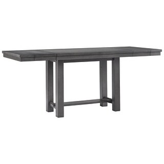 Myshanna Gray Rectangular Dining Room Counter Extendable Table