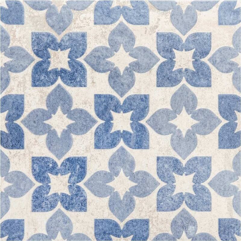 The Tile Life Phlox 8x8 Blue Porcelain Floor & Wall Tile