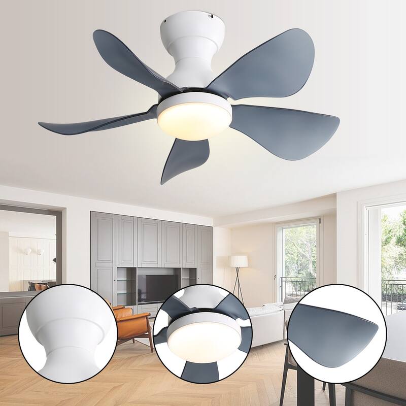 22"/23"/29" Flush Mount Ceiling Fan with Light and Remote Control for Small Room,Patio,Kitchen,Bedroom