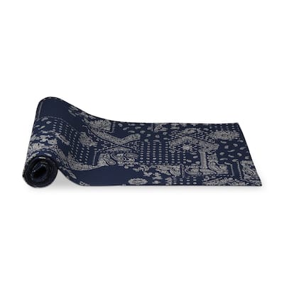 72 inch Bandana Pasiley Print Cotton Table Runner Blue Home Decoration Machine Wash