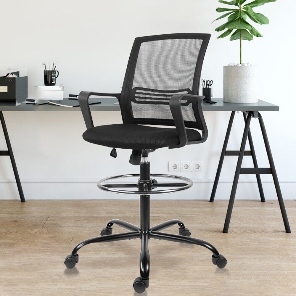 Green Height Adjuatable Drafting Chair Tall Office Chair for Standing Desk High Work Chair Armless Mesh Swivel Computer Office Stool Chair with Foot Ring Green Height Adjuatable Drafting Chair Tall Office Chair for Standing Desk High Work Chair Armless Mesh Swivel Computer Office Stool Chair with Foot Ring