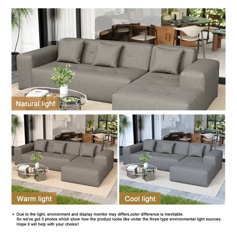 Casual Outdoor Oversized Sectional Sofa Loveseat Chaise Set