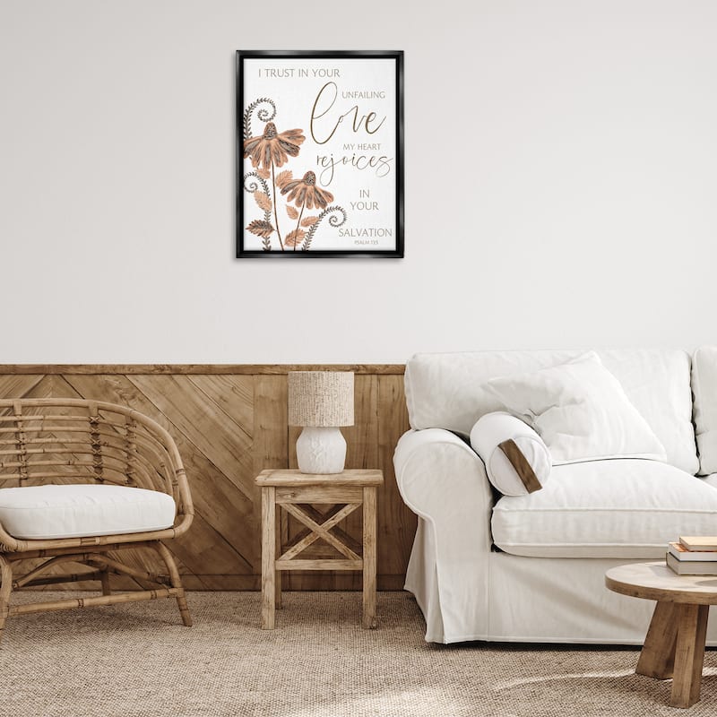 Stupell Trust In Your Unfailing Love Framed Floater Canvas Wall Art Design By Annie LaPoint