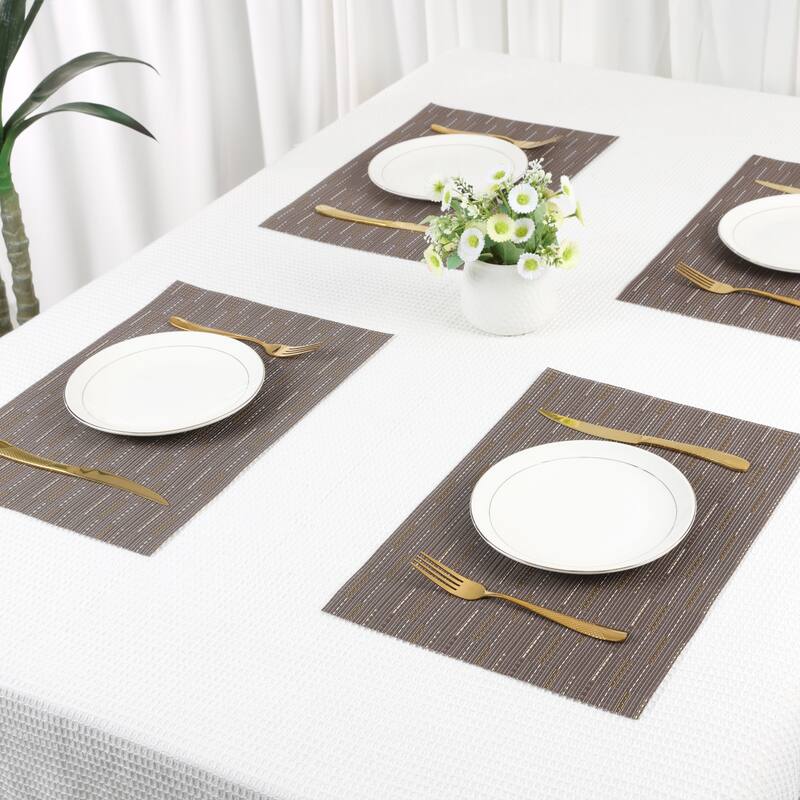 8 Pack PVC Placemats for Kitchen Dining Table Decor Heat Resistant Table Placemats Wipeable Table Mat - 18*12in