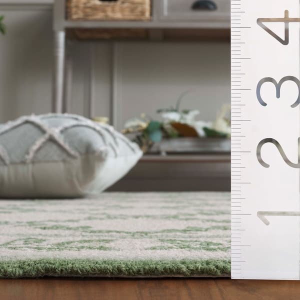 dimension image slide 2 of 3, SAFAVIEH Handmade Chelsea Kimber Trellis French Country Wool Rug