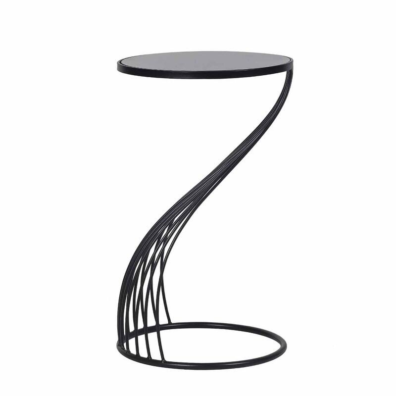 ADECO Metal End Table Side Nightstand Gold Accent Coffee Table Stools