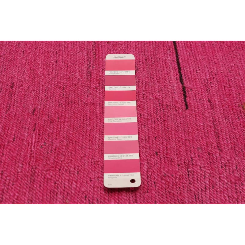 ECARPETGALLERY Flat-Weave Lahor Finest Pink Wool Tapestry Kilim - 12'11 x 13'1