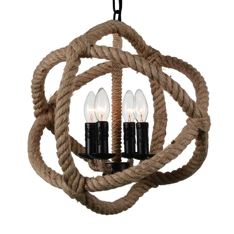Padma 4 Light Up Chandelier With Black Finish