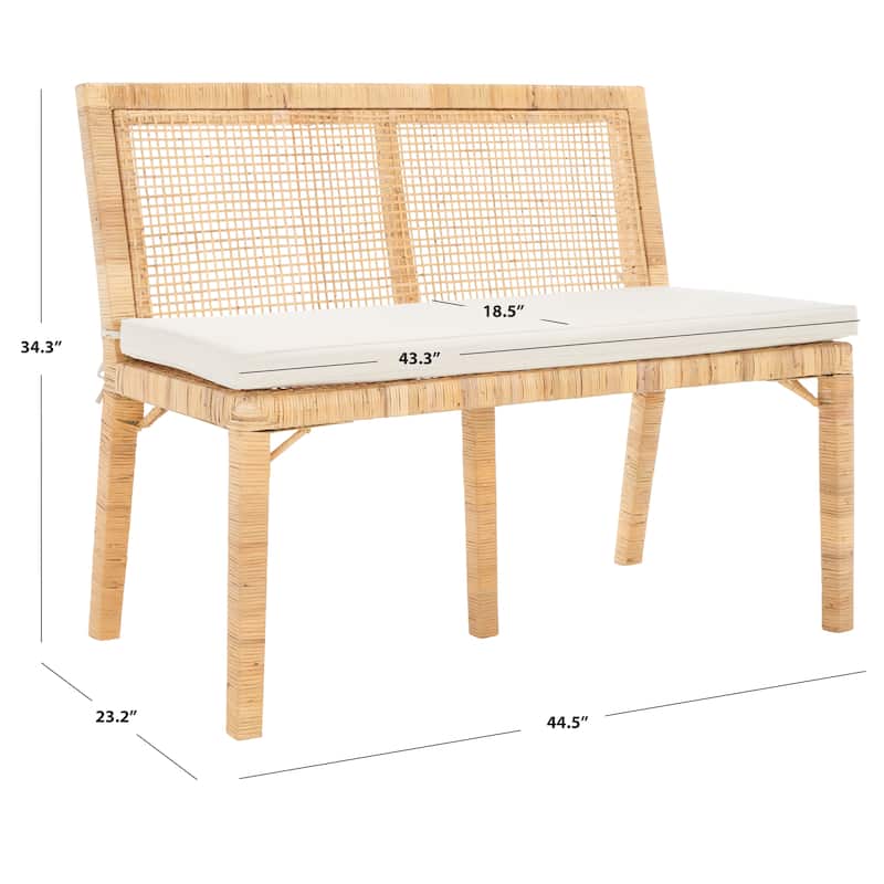 SAFAVIEH Lousine Antique Webbing Sofa Bench - 44" W x 23" D x 34" H - 44Wx23Dx34H
