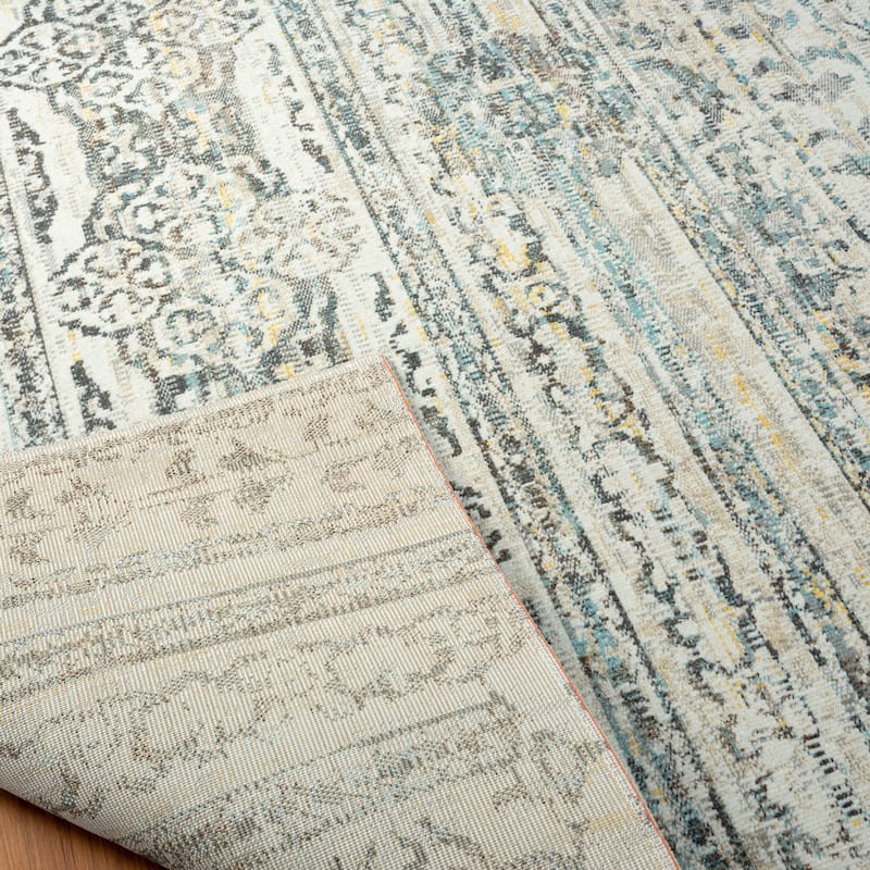N Natori 24-Seven Outdoor/Indoor Ivory/Light Blue Area Rug
