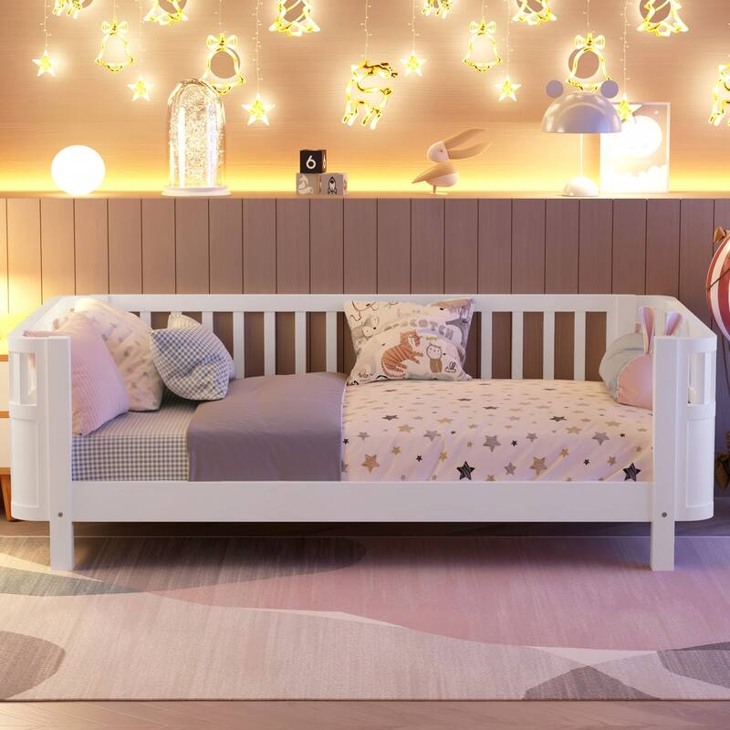 Twin Size Wood Platform Bed for Kids