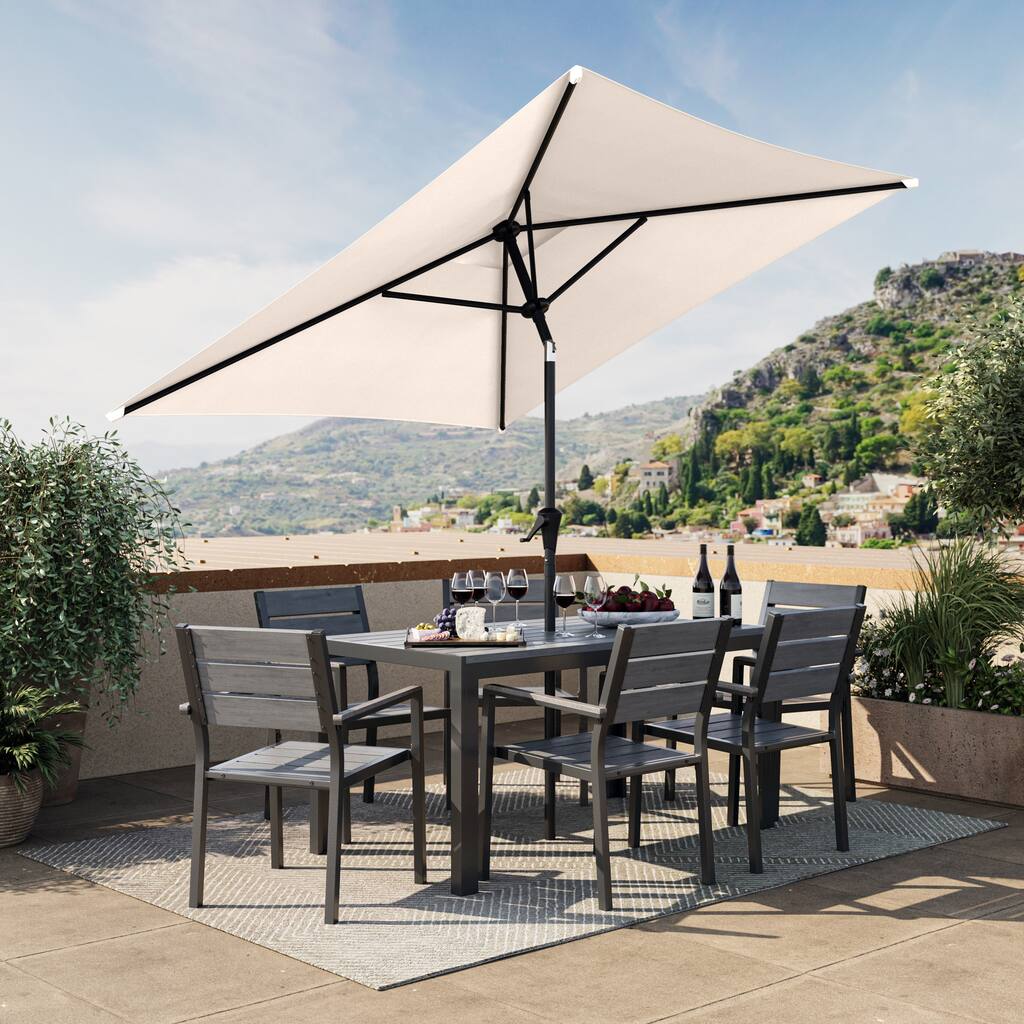 6.5ft Square Tilting Patio Umbrella