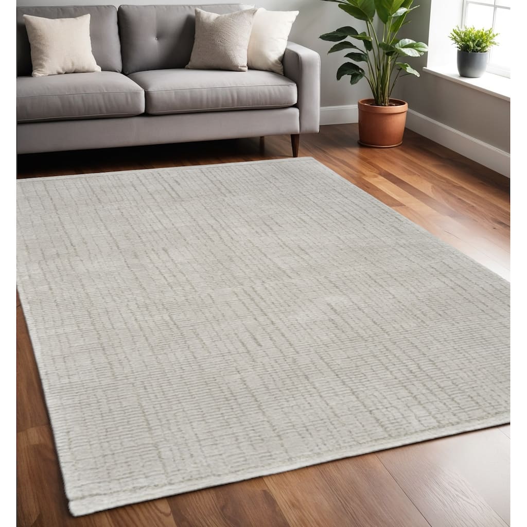 HomeRoots Abstract Scandinavian Rectangle Area Rug - 87.00 in. x 63.00 in. x 0.59 in.