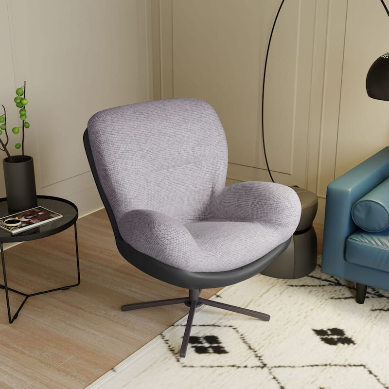 32.25" Chenille Swivel Lounge Chair