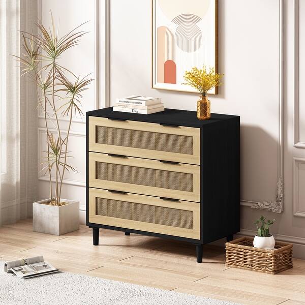3 Drawer Dresser for Bedroom, Modern Rattan Closet Dressers Chest of Drawers, Storage Cabinets Corner Bedside Table for Entryway - Bed Bath & Beyond - 40205159 3 Drawer Dresser for Bedroom, Modern Rattan Closet Dressers Chest of Drawers, Storage Cabinets Corner Bedside Table for Entryway - Bed Bath & Beyond - 40205159