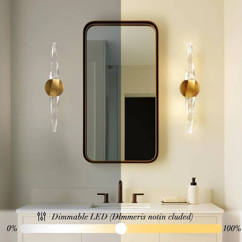 KAYLA 20.8" Black Crystal Wall Sconce