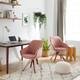 Art Leon Classical Swivel Office Accent Arm Chair with Golden Legs