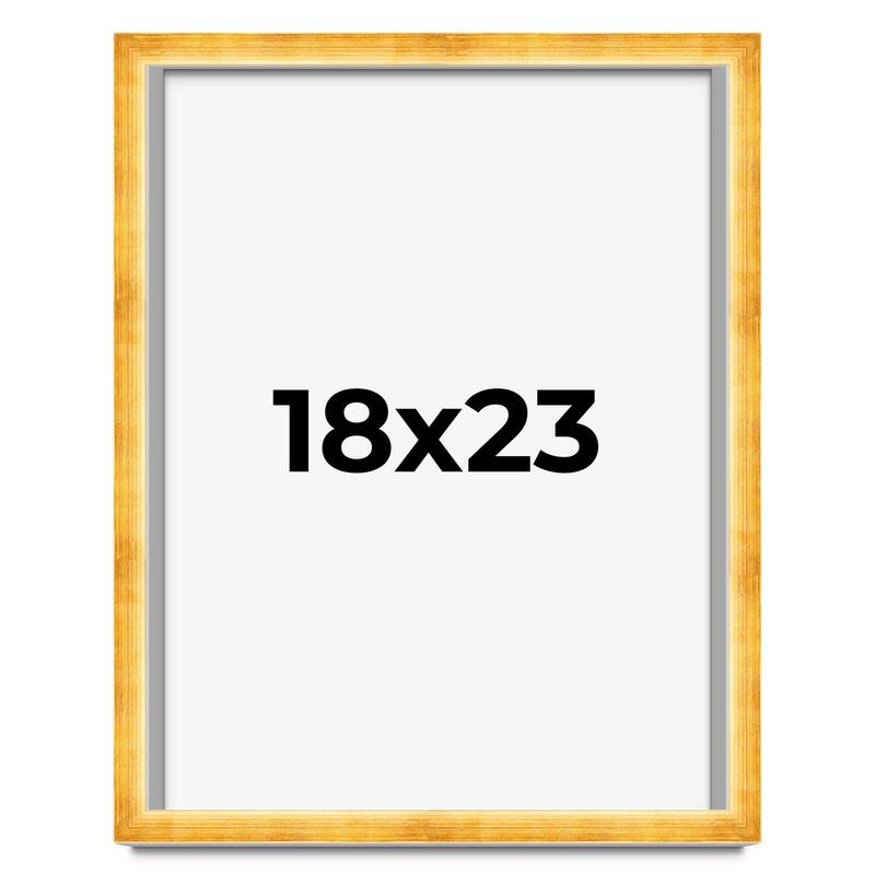 18x23 Shadow Box Frame Gold | 1.625 Inches Deep Real Wood Traditional