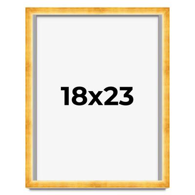 18x23 Shadow Box Frame Gold | 1.625 Inches Deep Real Wood Traditional