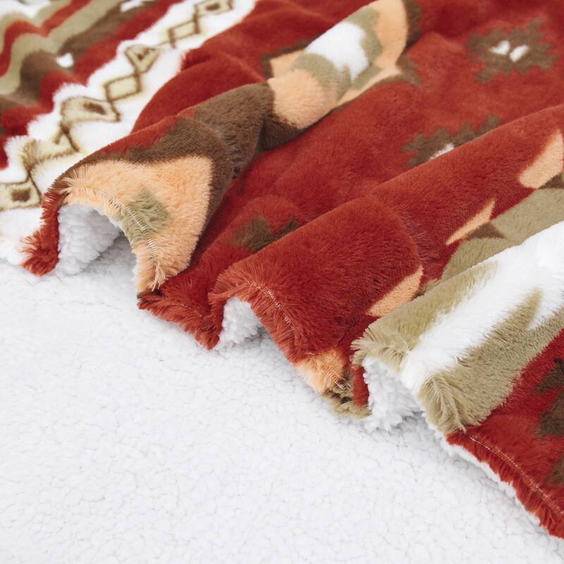 Fauxfur Southwest Throw with Sherpa Backing