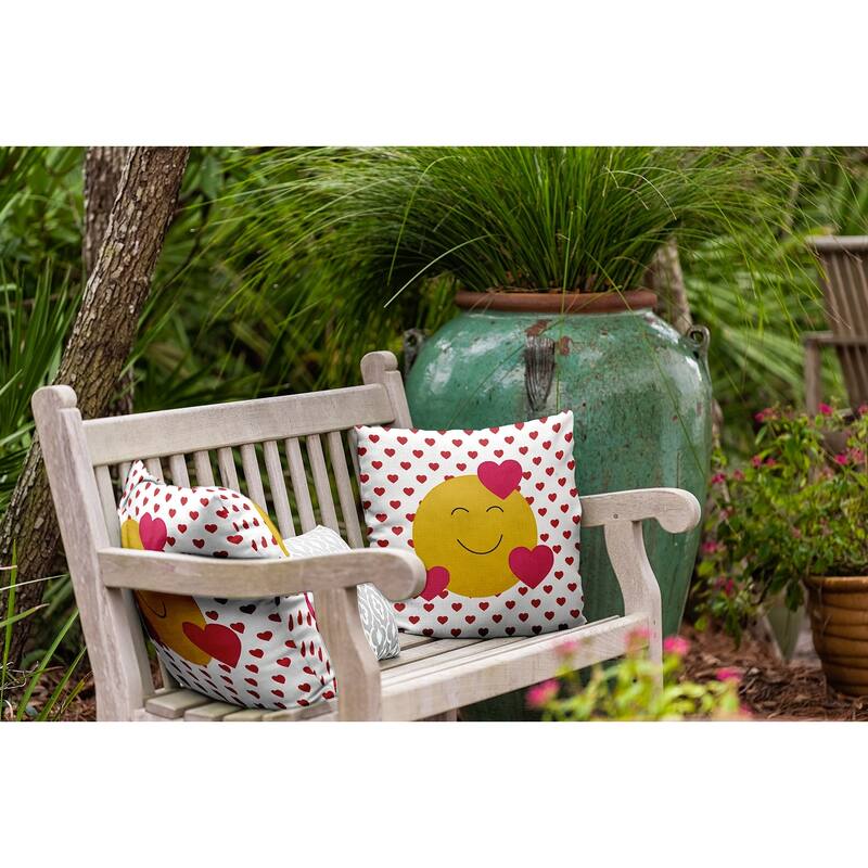Love Emoji Valentines Day Decorative Throw Pillow