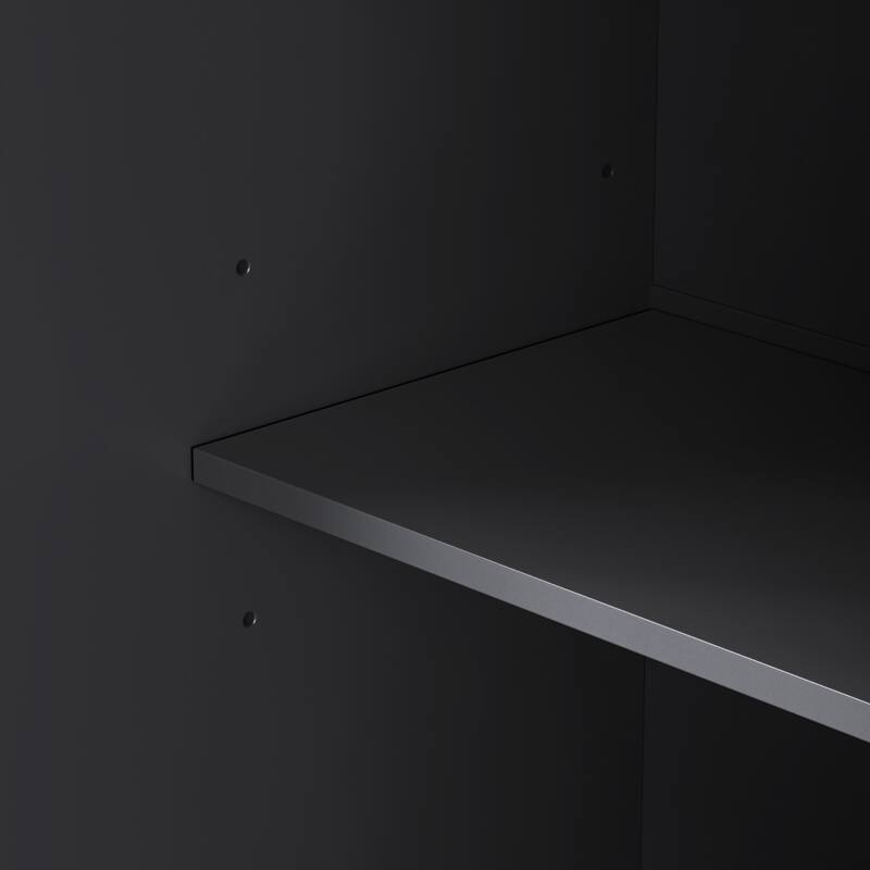 Kitchen Island with Drop Leaf and 6 Deep Drawers - Black