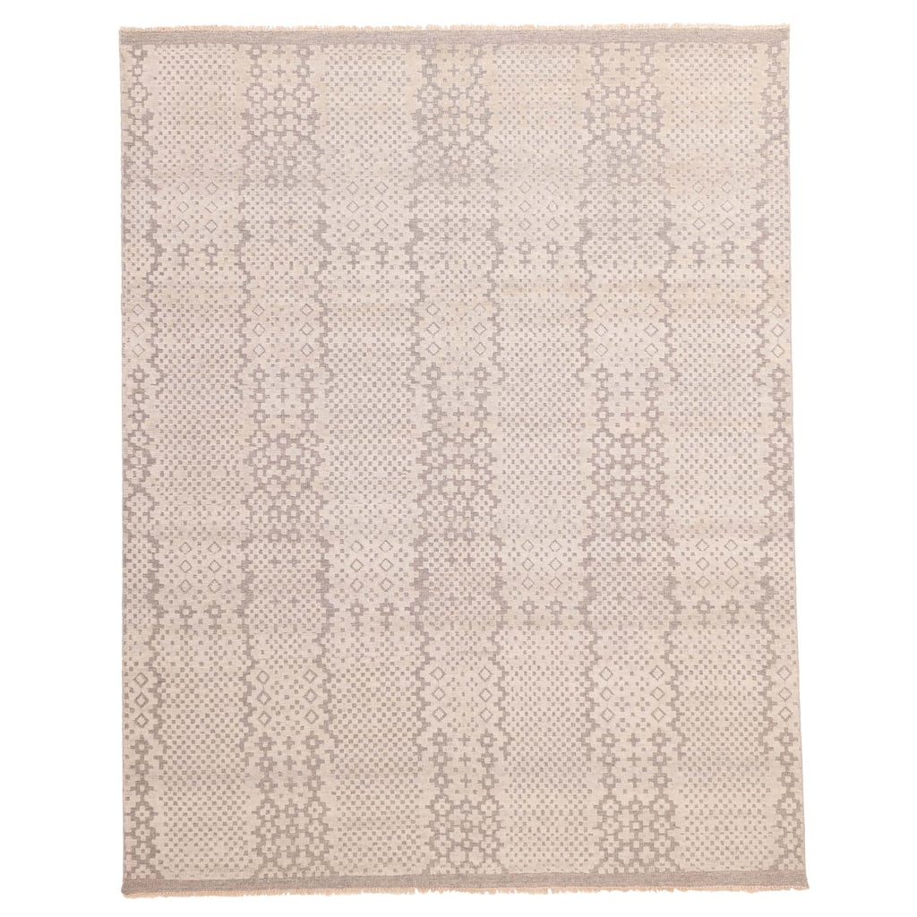 ECARPETGALLERY Hand-knotted Tangier Light Grey Wool Rug - 8'3 x 10'3