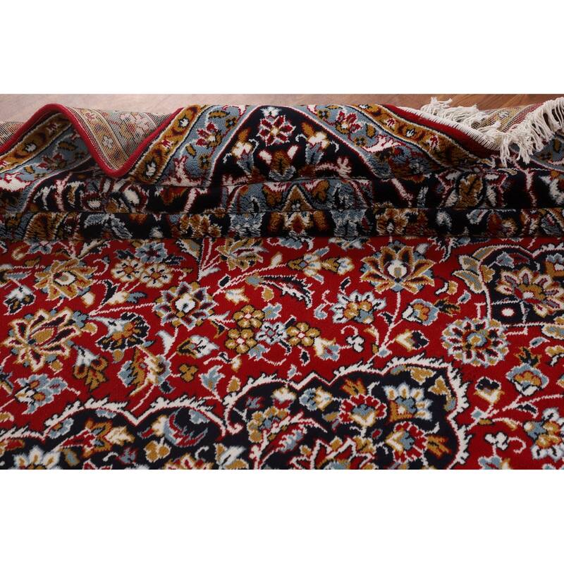 Red Floral Kashan Turkish Rug Machine-Made Carpet - 9'7" x 12'8"