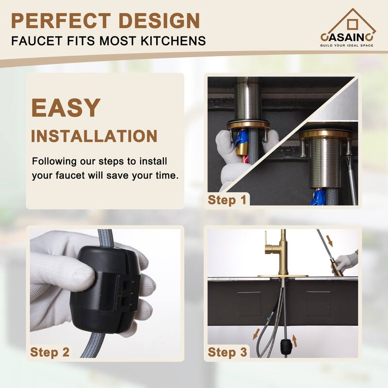 Single Handle Pull Down Sprayer Kitchen Faucet